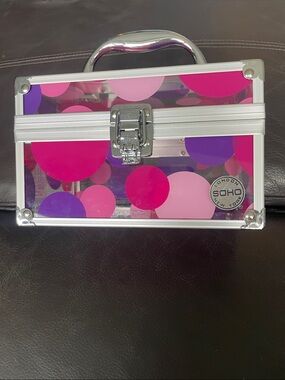 Soho Clear Acrylic Case with Pink and Purple Dot Design